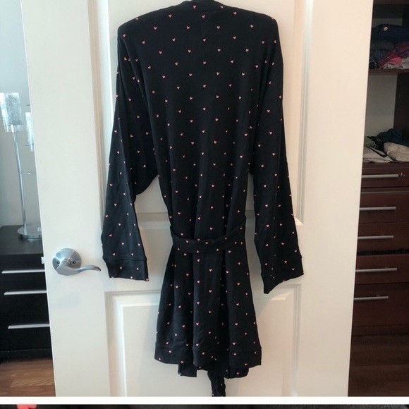 Plush Apparel Fleece Heart Print Robe NW T - Picture 12 of 13